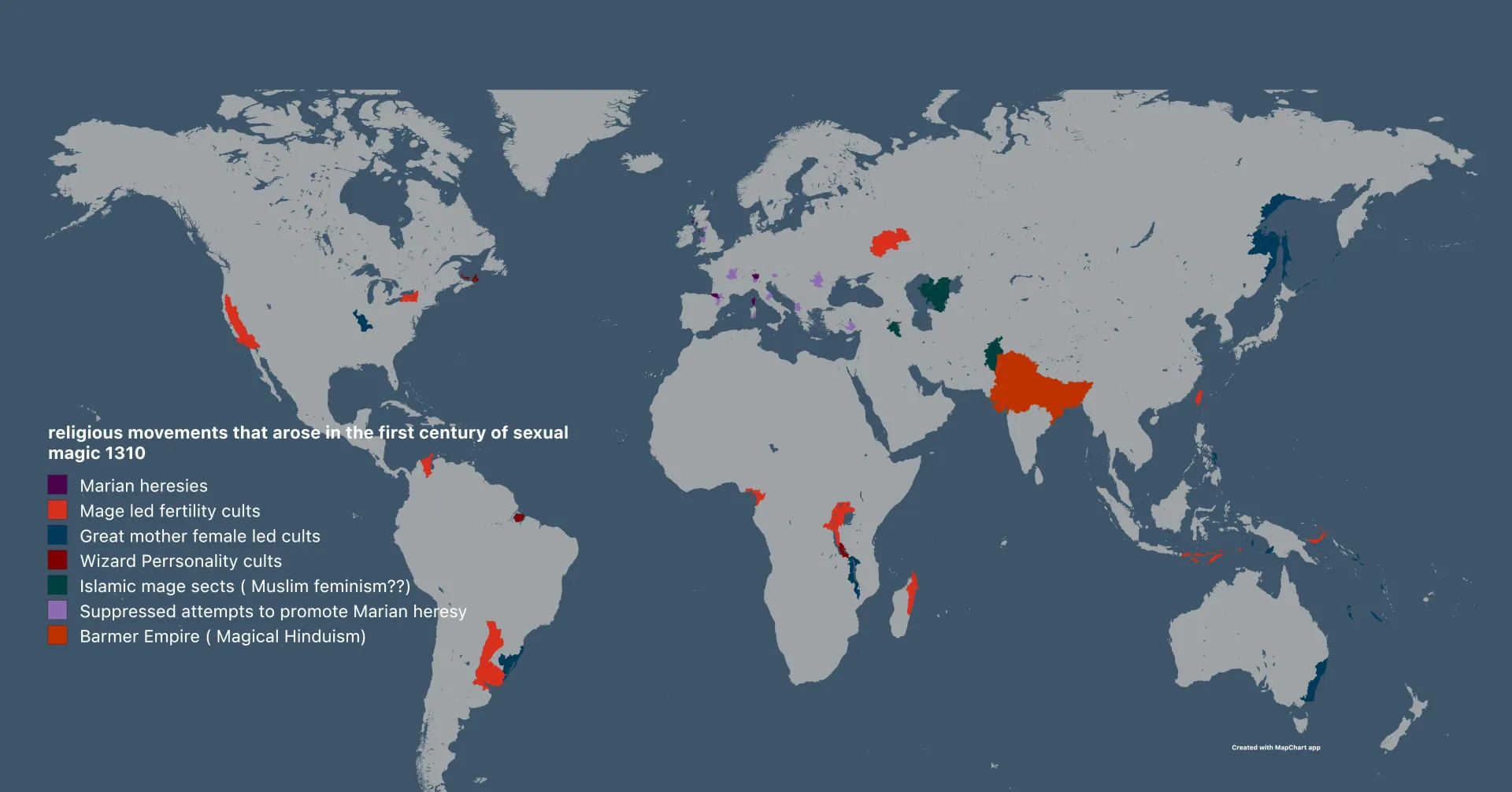 Religious movements that sprung up and spread during the first century of sexual magic (1212-1312)