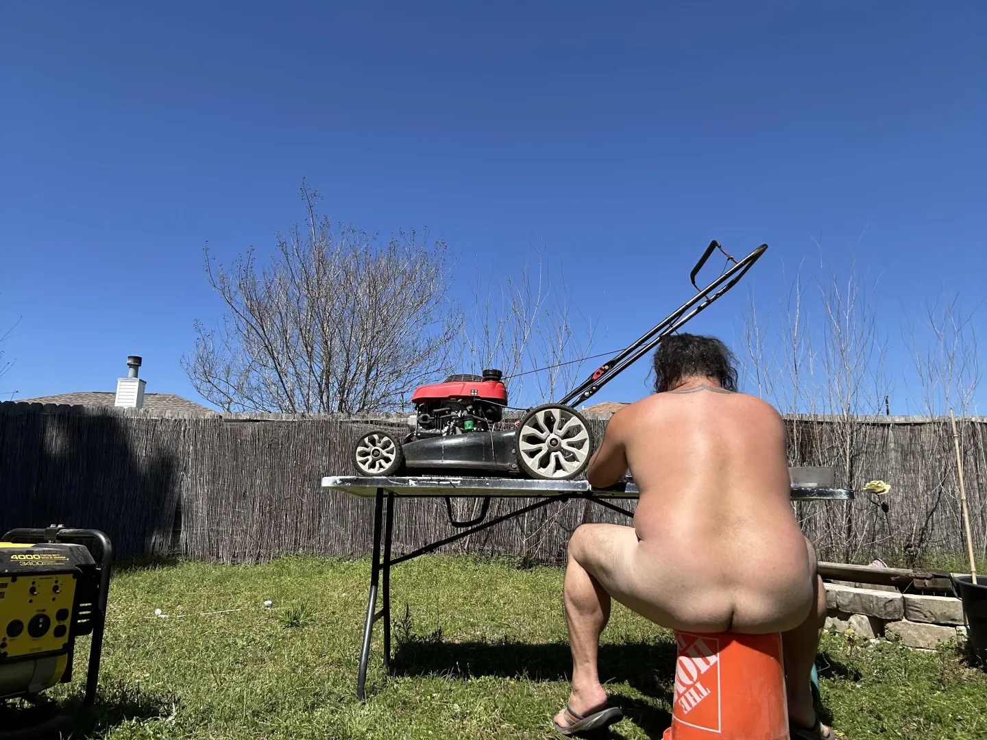 Such a beautiful, sunny day for some lawn care equipment maintenance. Yard work pics coming soon.