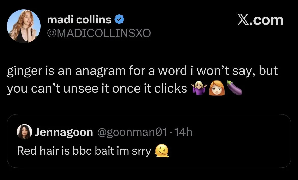 An odd tweet from Madi Collins 
