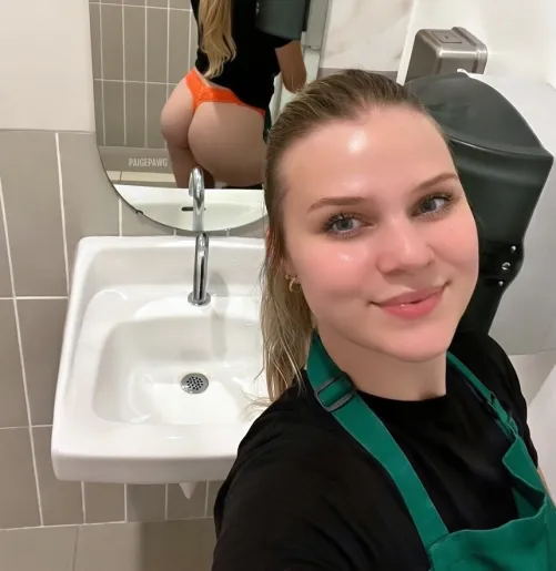 Blonde barista always looking to fuck