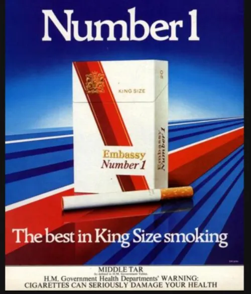 Embassy Red King size Cigarettes advert (uk) 80s