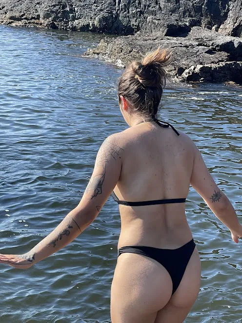 Golden hair tied up in a hairbun today