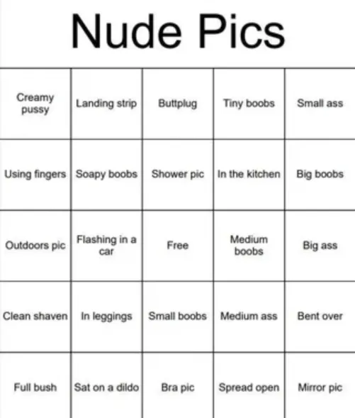 Help me fill out the bingo card with your girl.