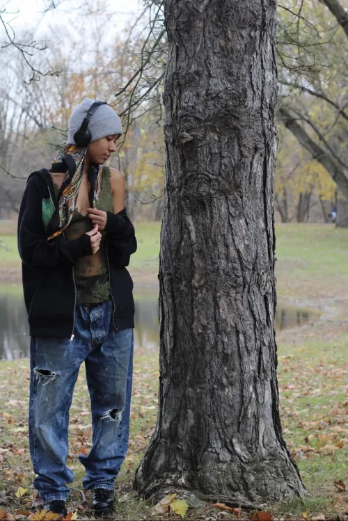 just a girl enjoying a tree 