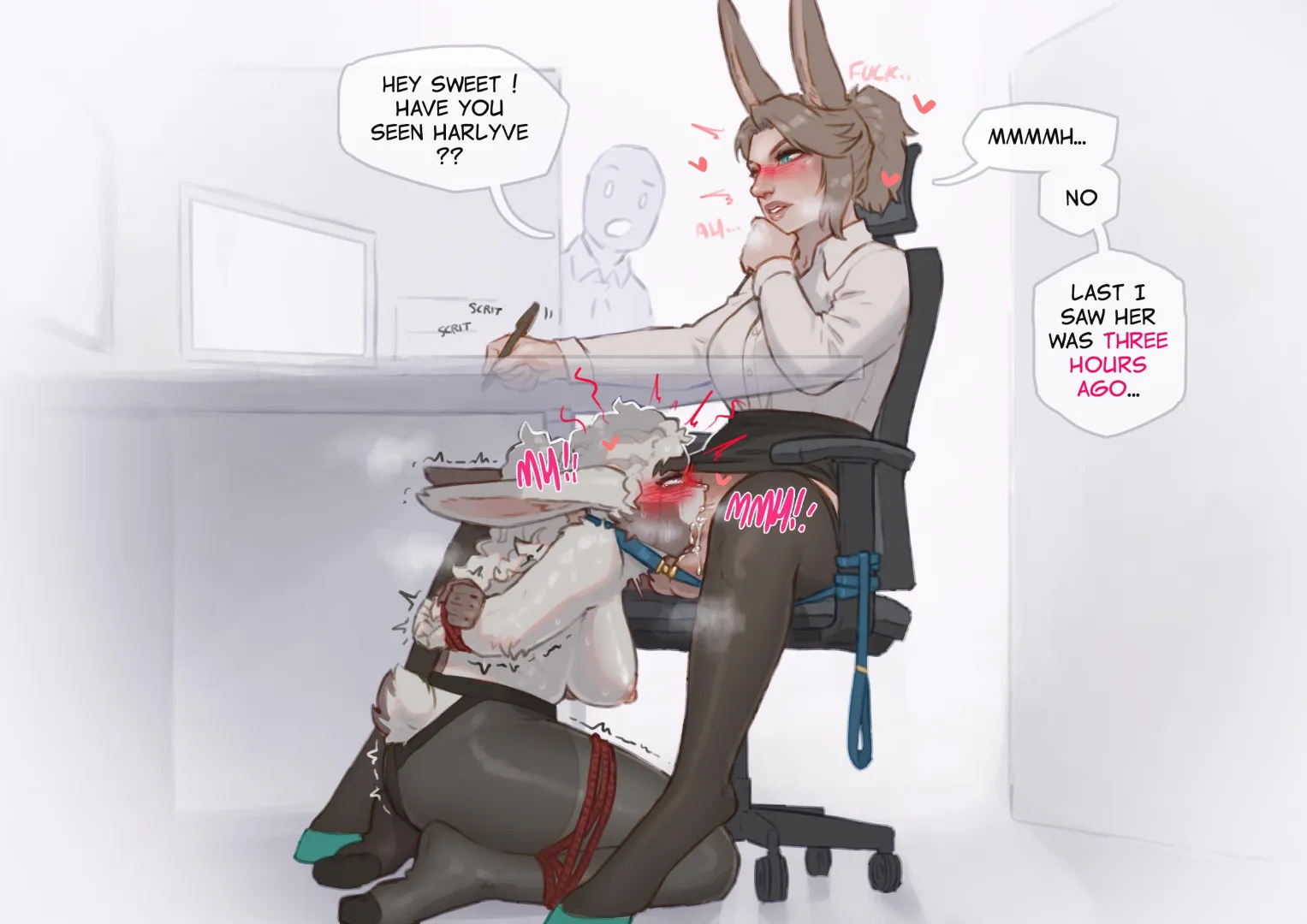 The hours are long, but the girlcockwarming position pays very well (by @Starlyve)