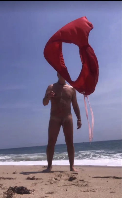 Threw it off to go swimming.