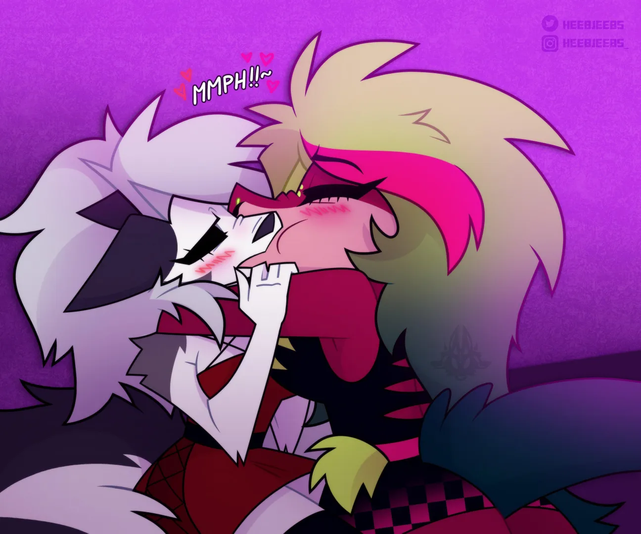 BIG Kisses at the back of the party! (Art by @HeebJeebs)