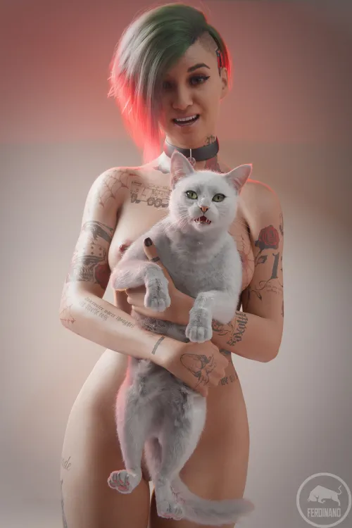 Judy and her kitty (Ferdinand)