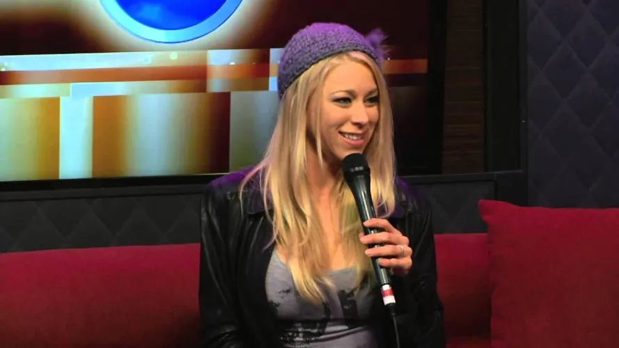 Katie being interviewed