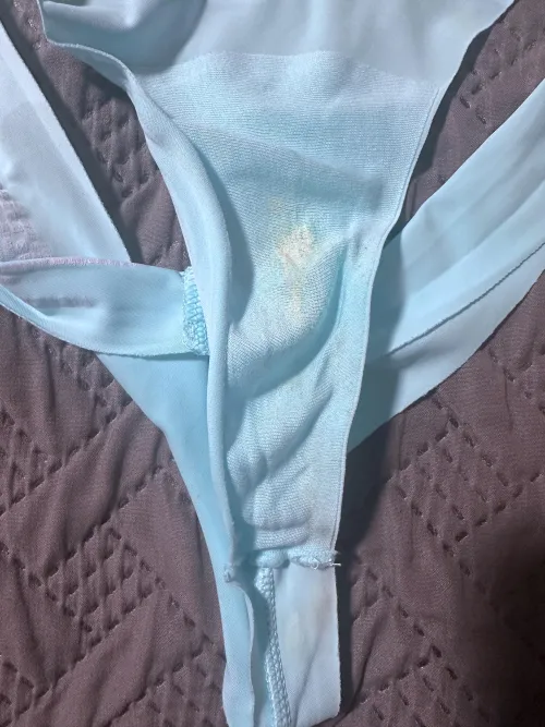 My creamy white pussy flavor soaked into my panties