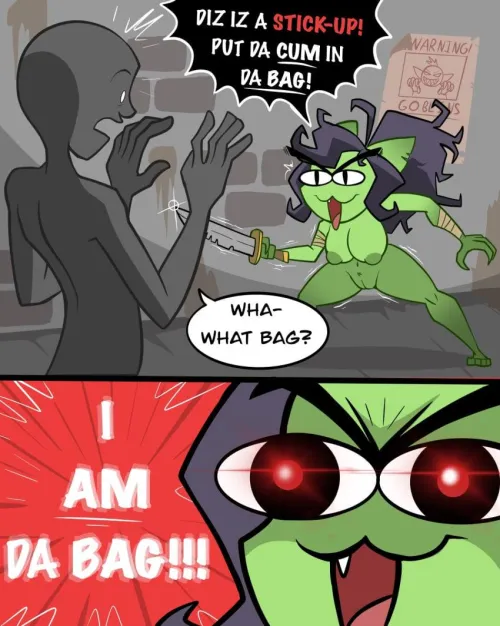 Put the cum in the bag. (blen bodega)