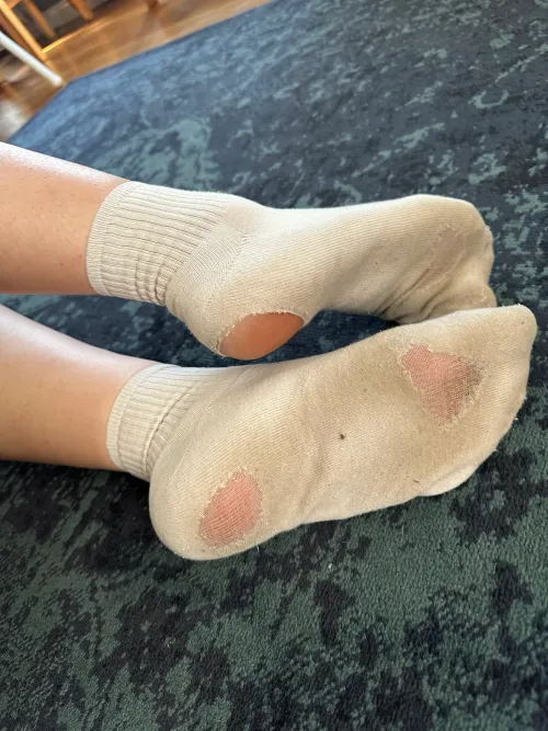 Ripped my socks after a run. Who wants to take them off my feet?