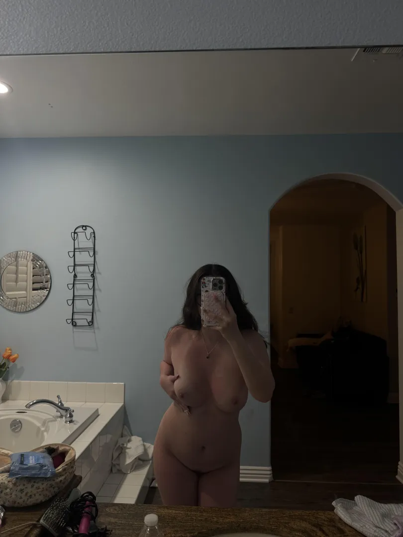 squeezing my tits so you won’t squeeze them for me