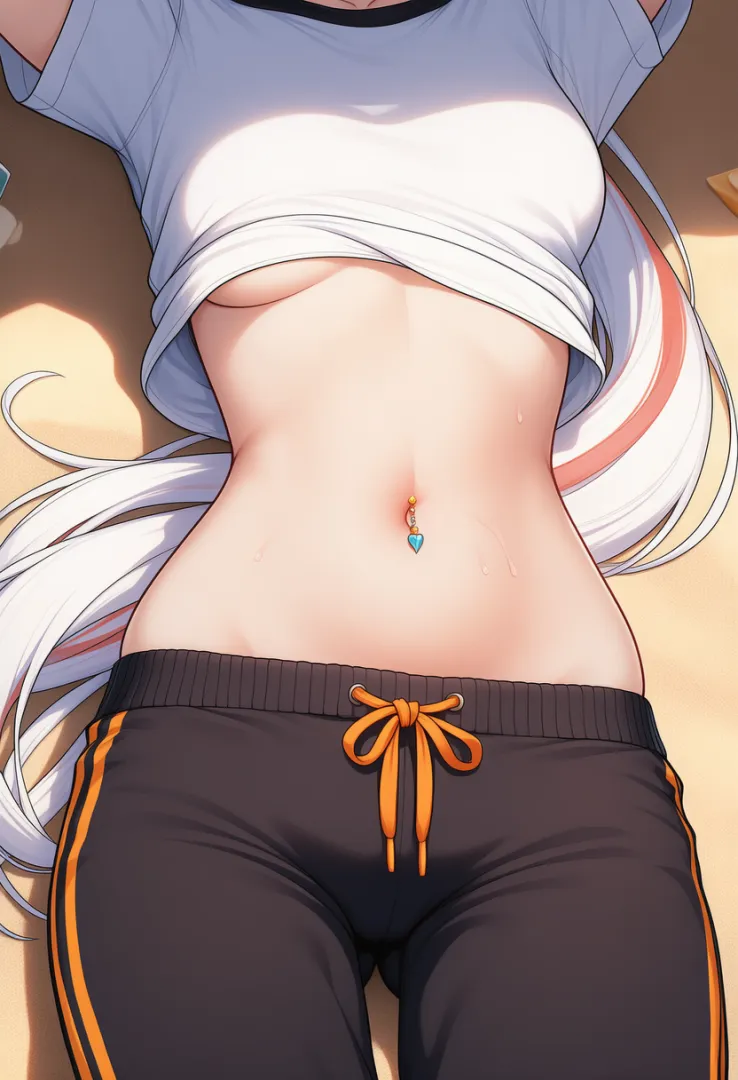 *tosses an ice cube on her stomach*