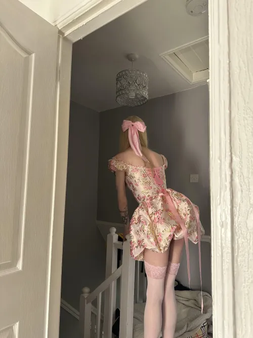 Waiting for daddy to get home like a good girl “he trained me well” 