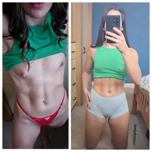 Would you ever jerk off to woman with visible muscles but totally flat? Honestly