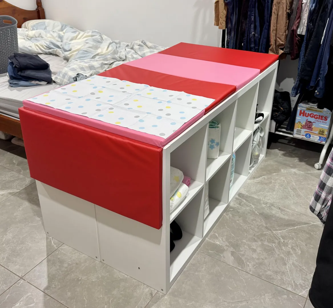 Daddy made me a change table 