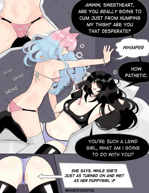 Teasing her girlfriend :p (OCs by me)