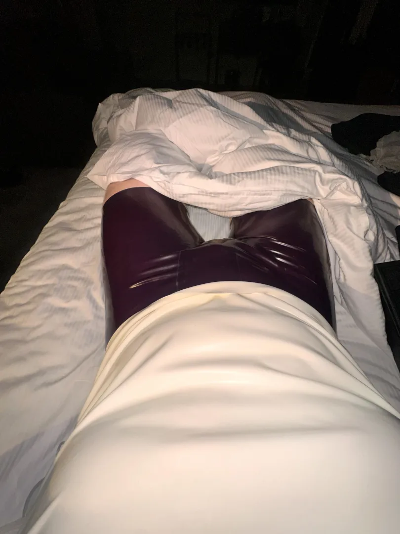Wearing latex to bed is the best feeling