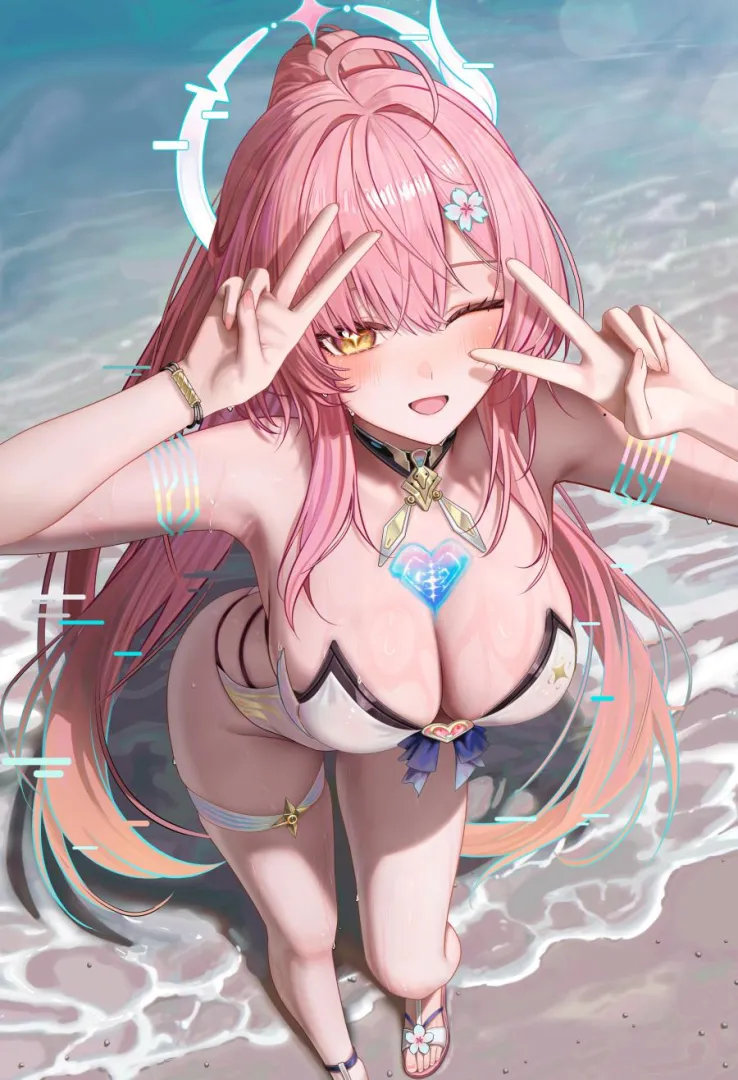Aemeath in swimsuit at the shore (儒宅Ruzhai / Ruzhai0609 / Ruzhaiyu)