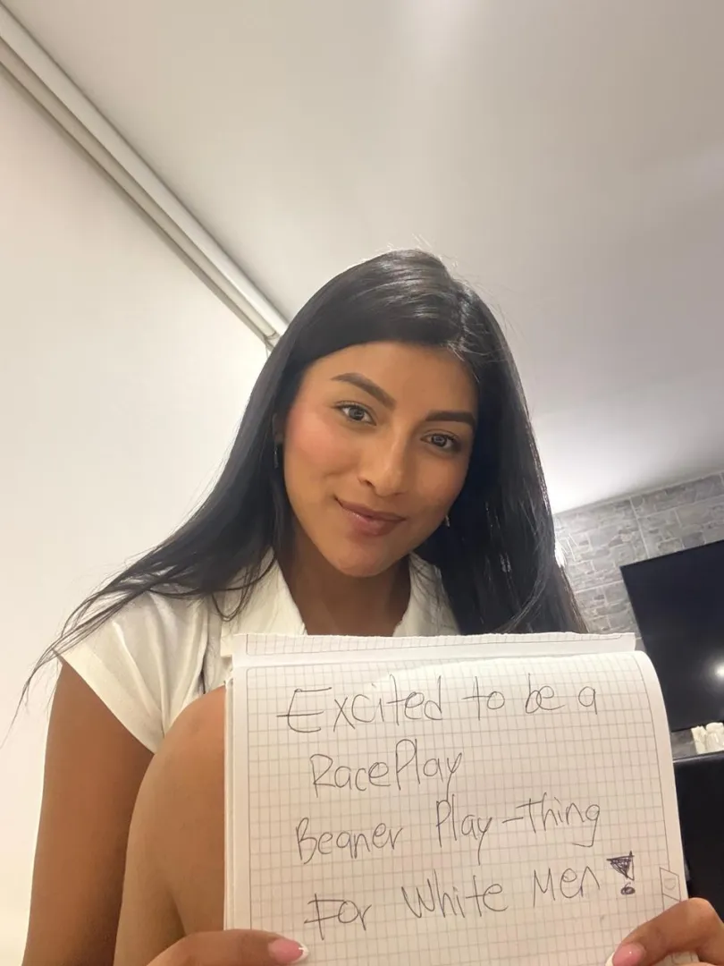 F4M 19 female Latina play-thing Ready to be degraded by White Men!