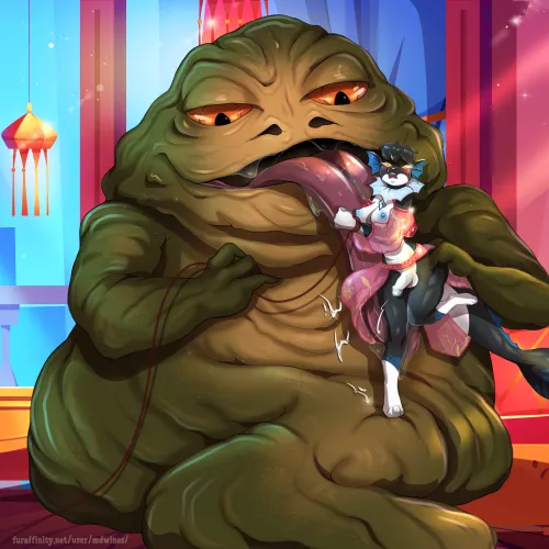Jabba enslaves Lulu (OC belongs to LuluVaporeon, art by MDWines, )
