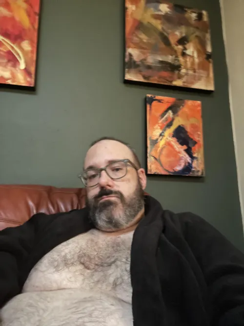 Just lay your head on this poppa bear's tummy