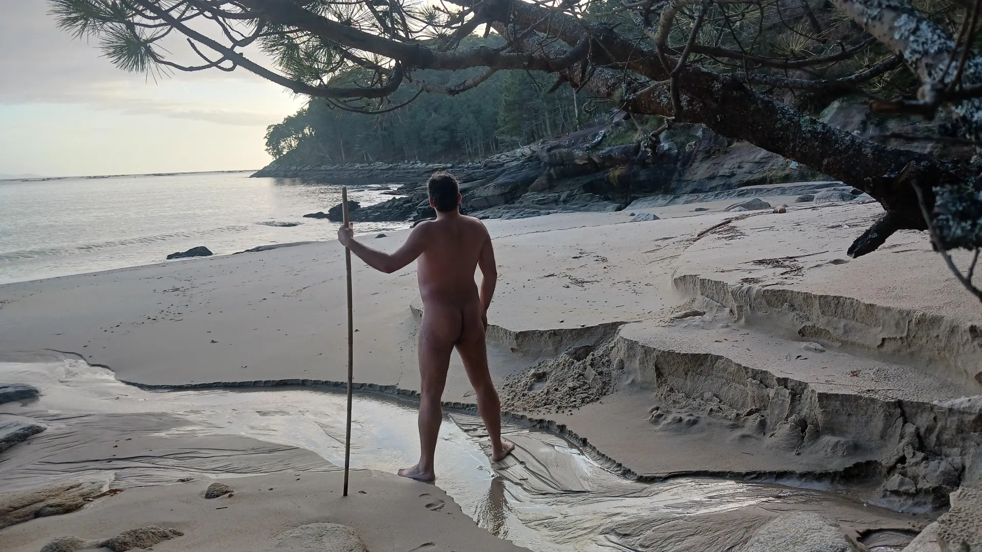 Nudist time. Alone at the beach