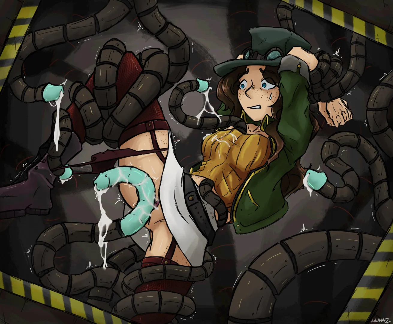 Steampunker Caught in Mechanical Tentacles (Lilnibblez)