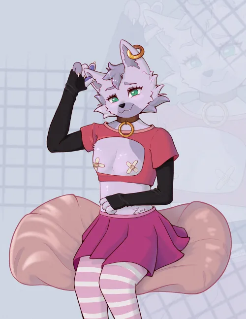 This kitten is too shy to ask what you think of him  (art by me)