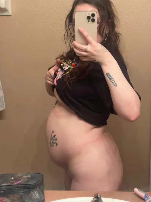 what a full pizza, wings, and cider will do to my belly