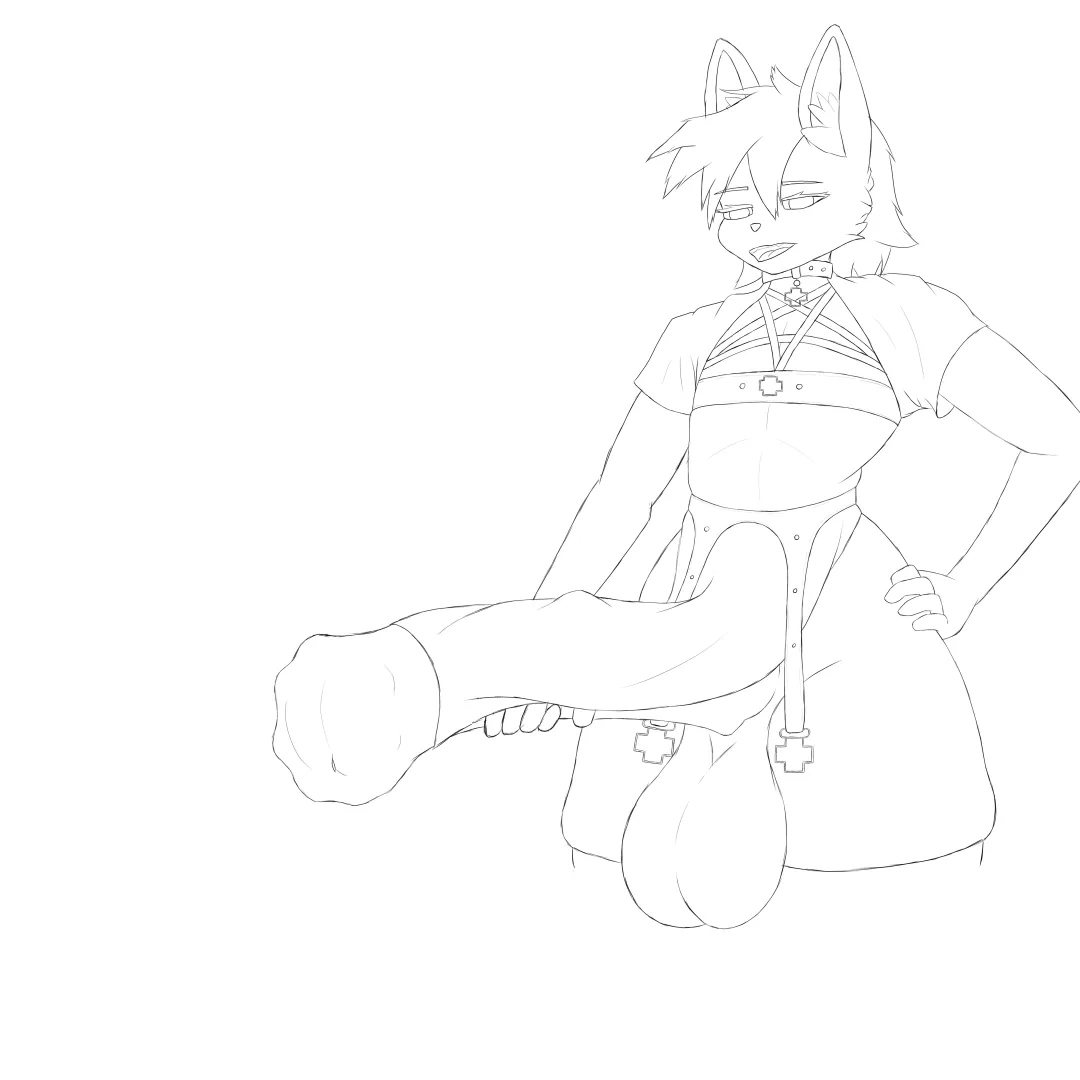 A WIP of my OC, for the big cock enjoyers