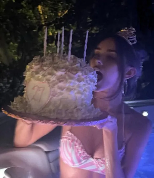 Birthday girl and her cake  and her melons  Perfect Princess 