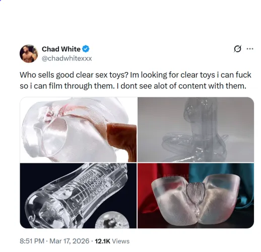 Chad White Looking for Clear Toys