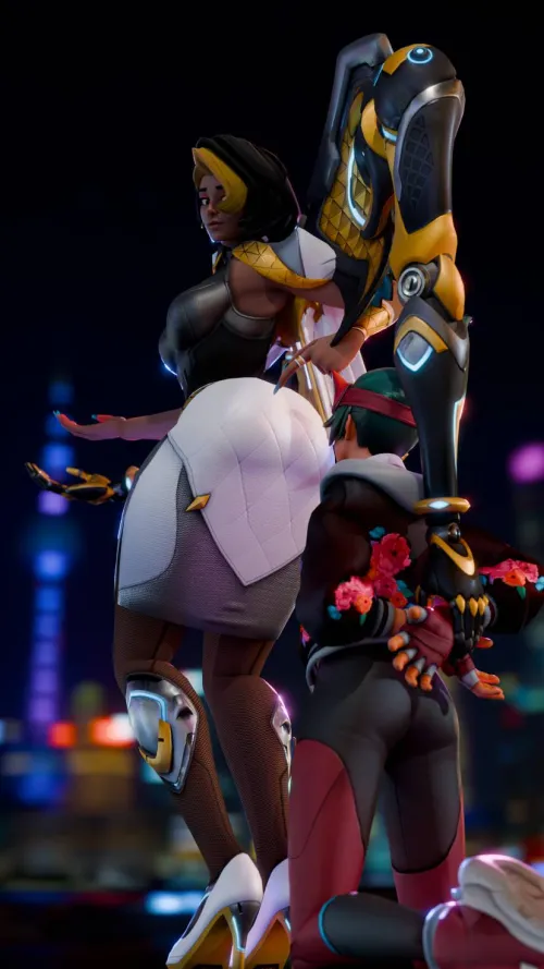 Domina's Butt Kissing Offer to Kiriko (by waterpolowedgie)