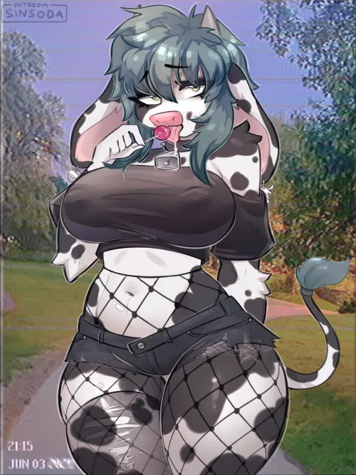 I was relaxing at the park when I saw a goth cowgirl who was dressed very skimpy. It was the first time I had been attracted to an anthro, and I think she could tell. She came over and offered me her lollipop, but when I licked it we swapped bodies! (RP)