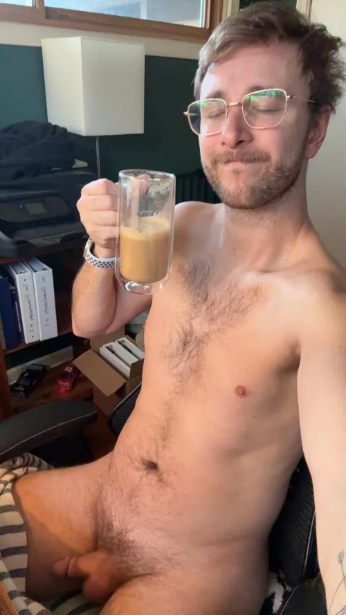 Morning coffee always makes the day better.