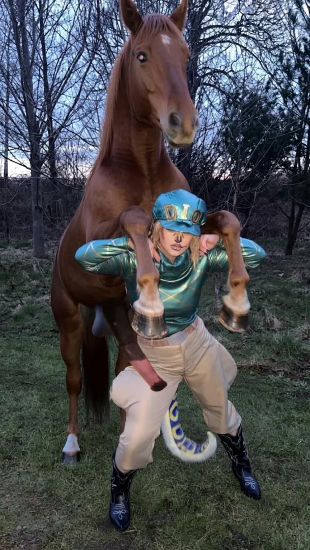 stallion keeps jumping up on my back 