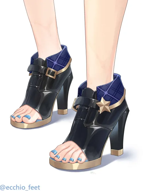 Suisei's juicy pedicured toes