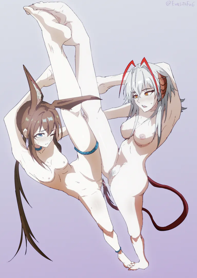 W and Amiya locking toes (??) [OC]