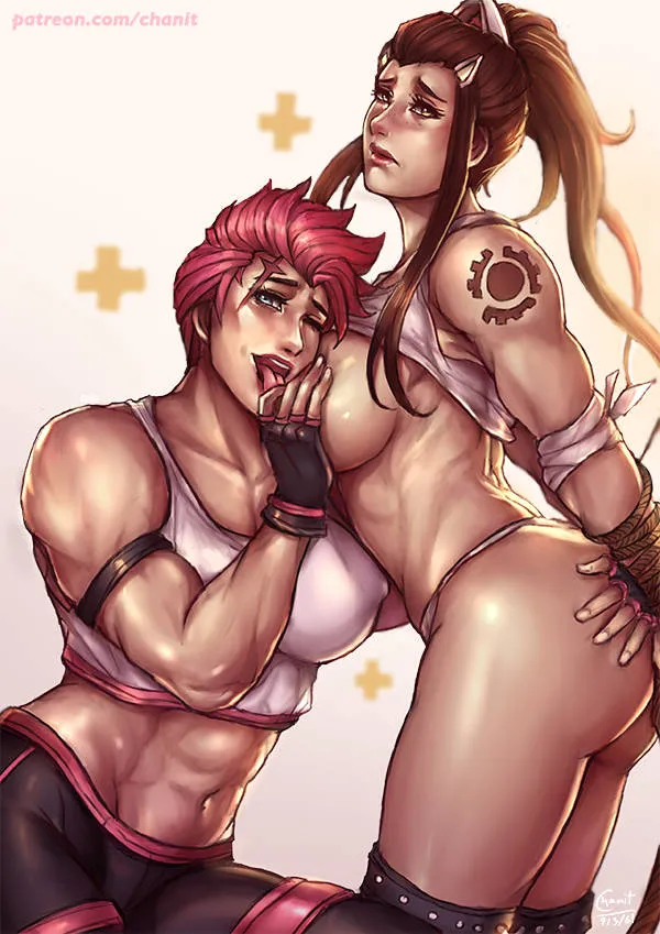 Zarya plays with Brigitte