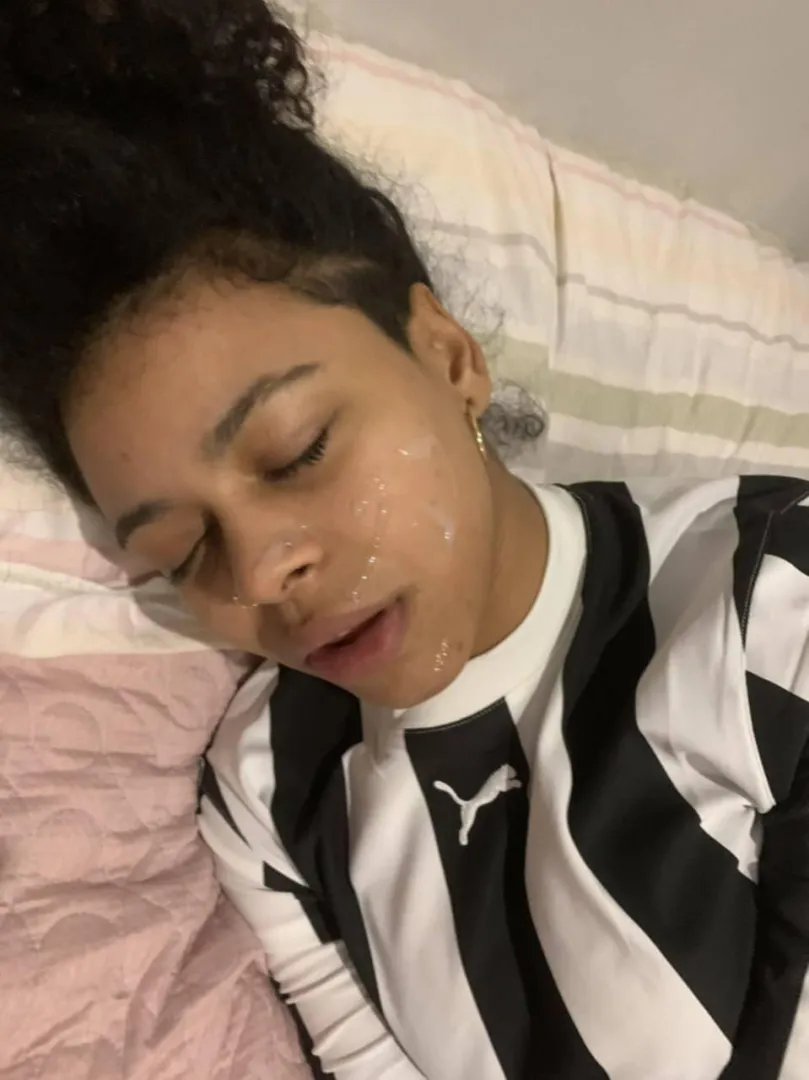 Beautiful slut with cum on her face