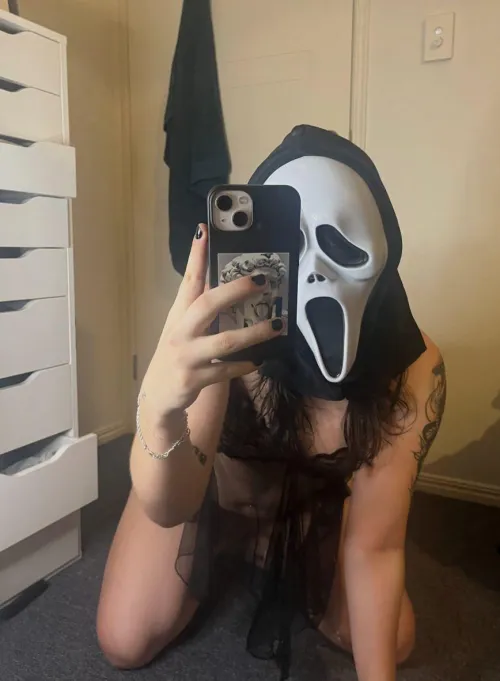 Brunette in pretty undies