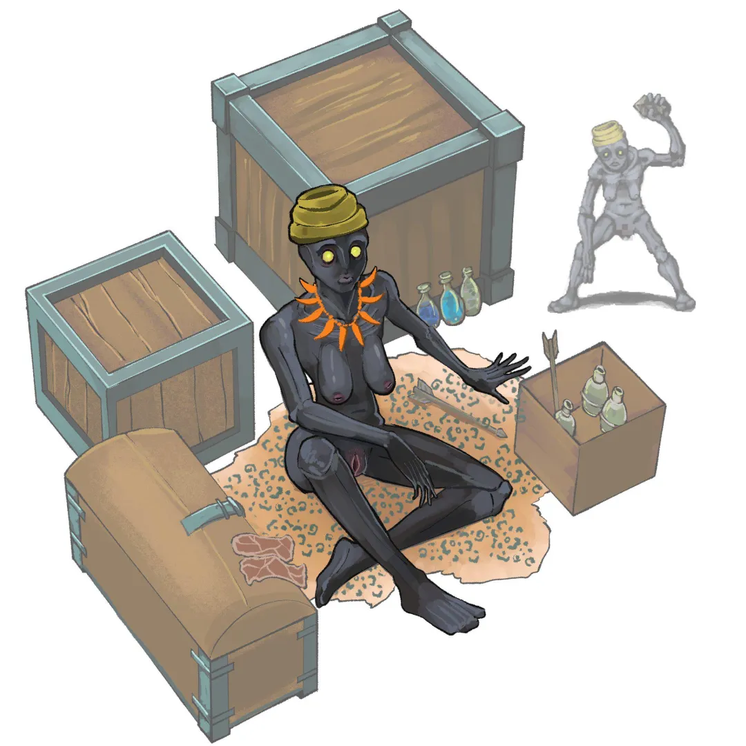 Cave dweller merchant from Fear & Hunger by ramen_broken