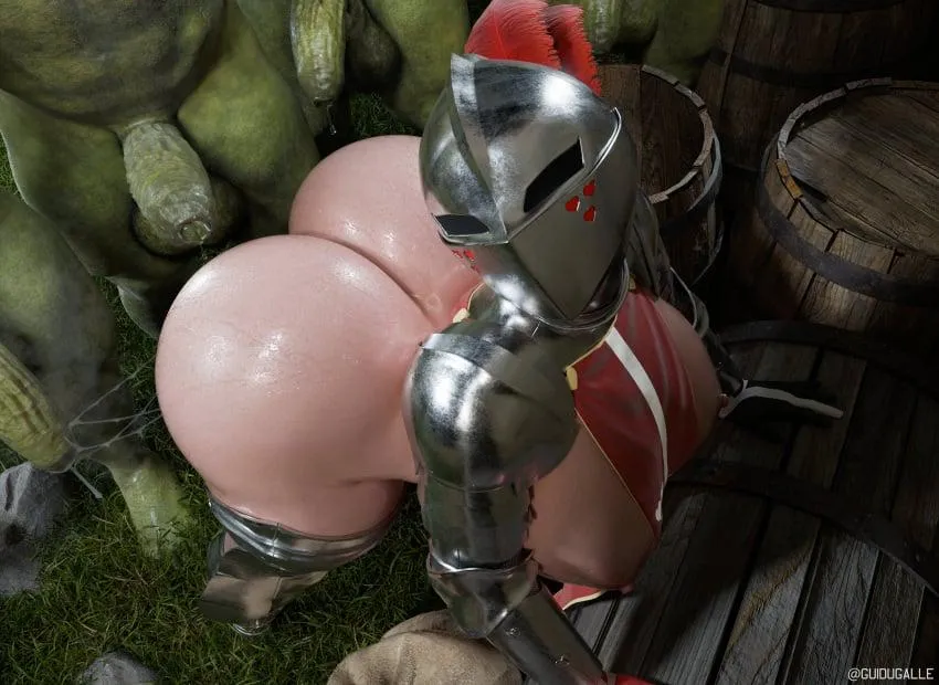 Could someone edit caption with tattoos and dialogue of her Trying to pretend she's not admitting she's a Slutty knight