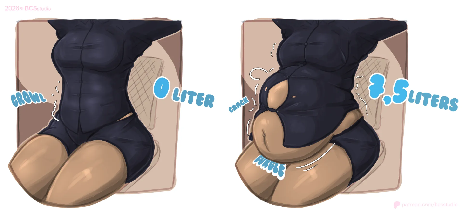 [F] Huge belly bloat by TbhInstantly (art by BCS studio)