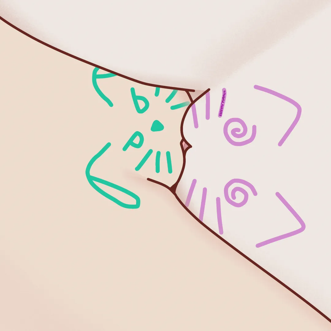 Just a kitty and a puppy wrestling