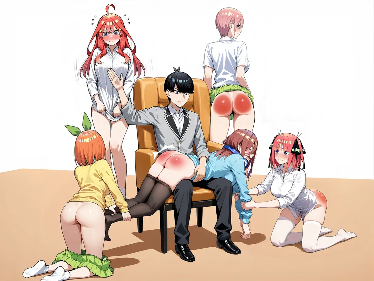 Quintuplets Spanked