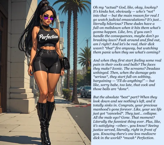 That iconic moment when they realize their dick's canceled forever? Chef's kiss [AI Image] (punishment81 on ImageFap)