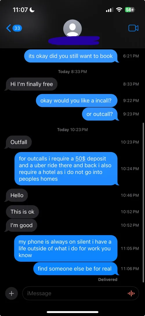 the response times alone shouldve told me ‍♀️